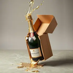 entregador arremessa espumante