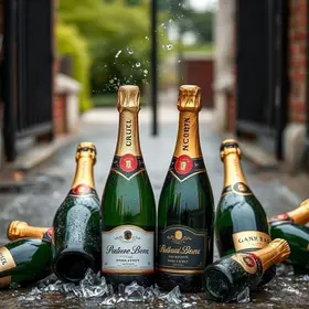 entregador arremessa espumantes